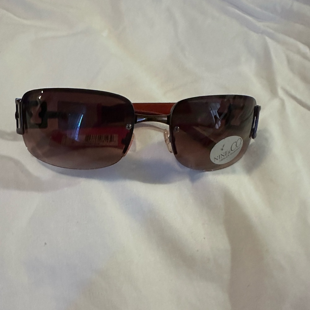 Nine & Co. Brown Semi-Rimless Sunglasses